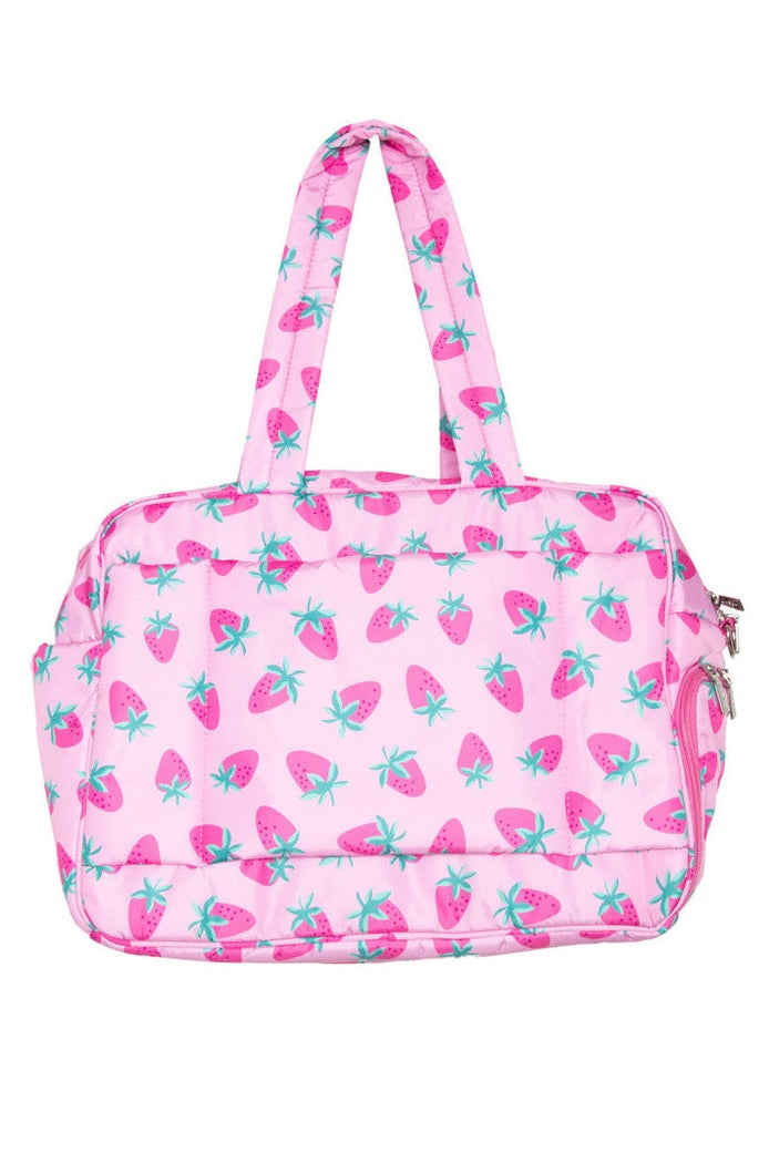 Katydid Strawberries Pink Weekender Bag