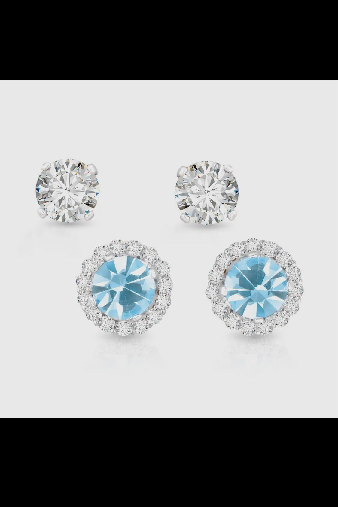 Birthstone Earrings with CZ Halo Jacket (Choose your Birth Month)