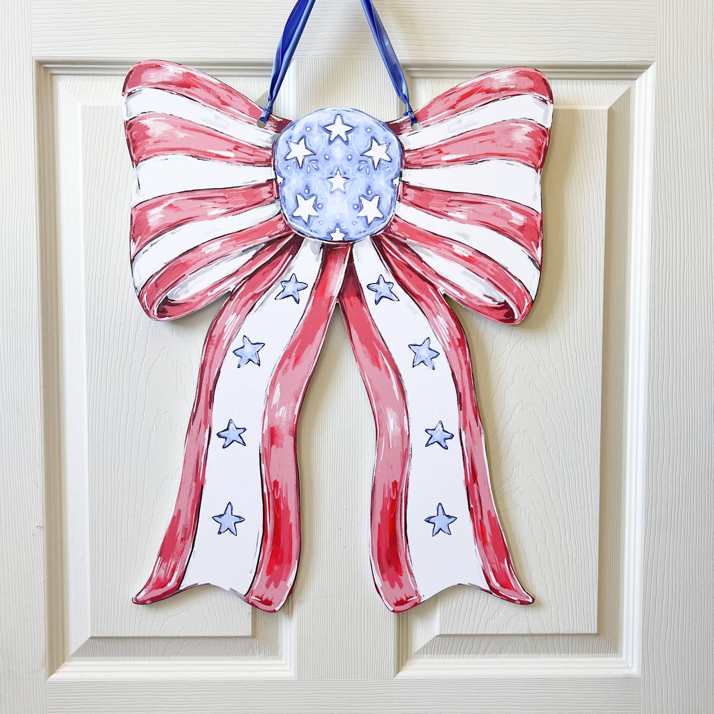 Patriotic Bow USA Door Hanger by Home Malone