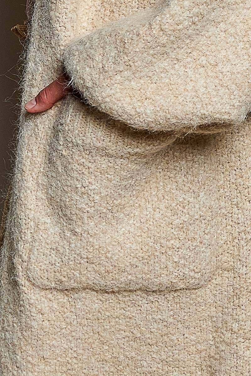 POL Soft Boucle Knit Oversized Long Cardigan- One Size
