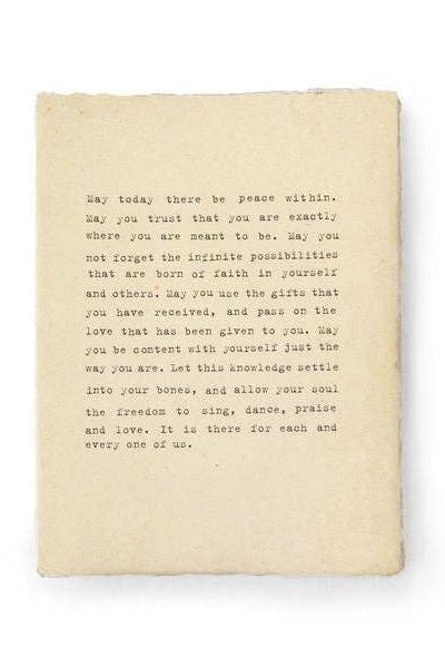 Sugarboo Deckled Edge Notebook - May Today There Be Peace Within