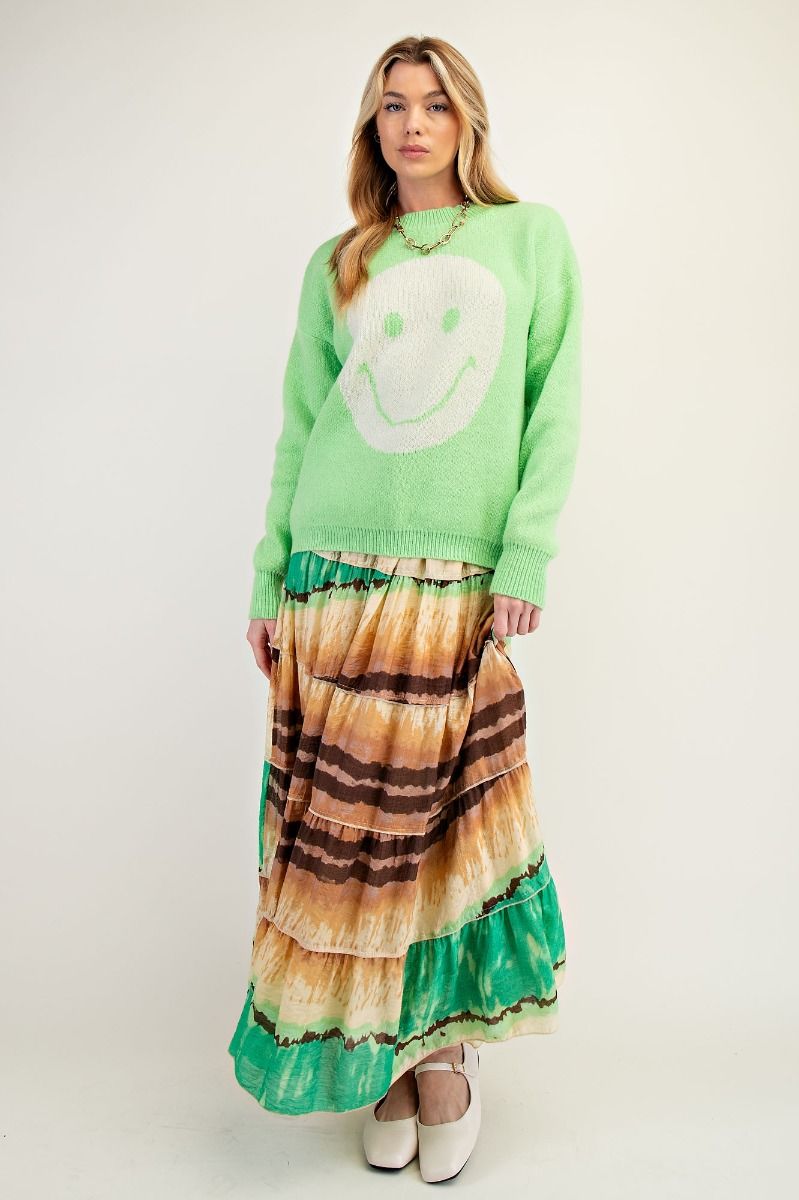 SALE! $22 Easel Lime Green Smiley Face Sweater- REG. $44.99