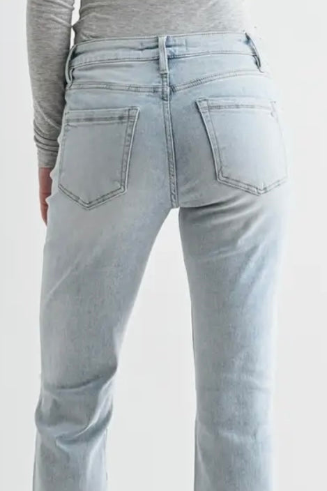 Mica Light Denim Mid-Rise Tummy Tuck Distressed Jean- 31" Inseam