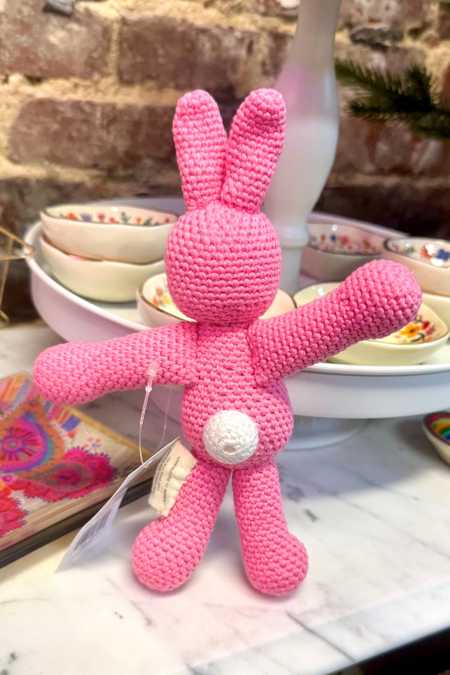 Hand Crocheted Pink Love Bunny