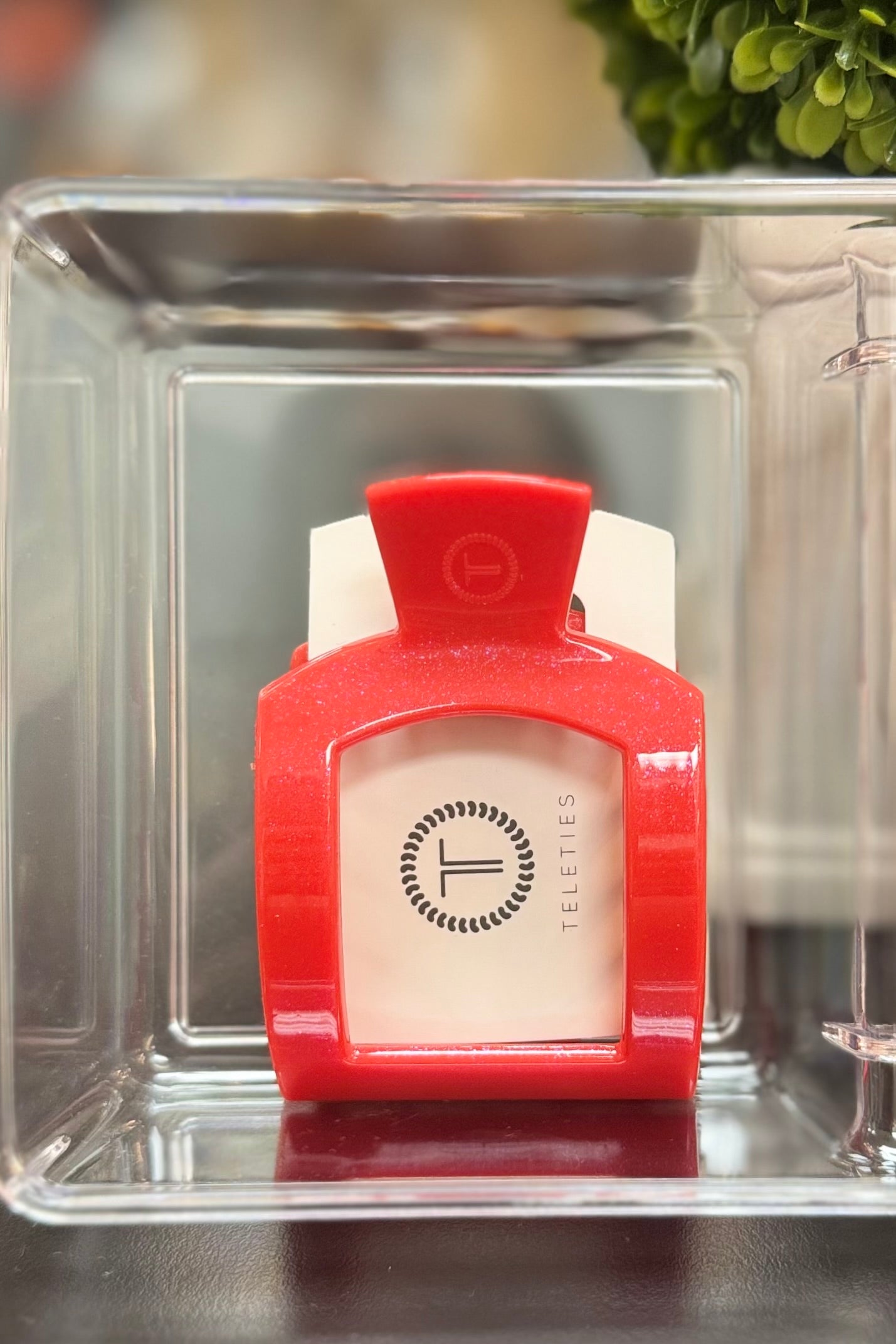 Teleties Rudolph Red Square Flat Hair Clip (Choose your size)