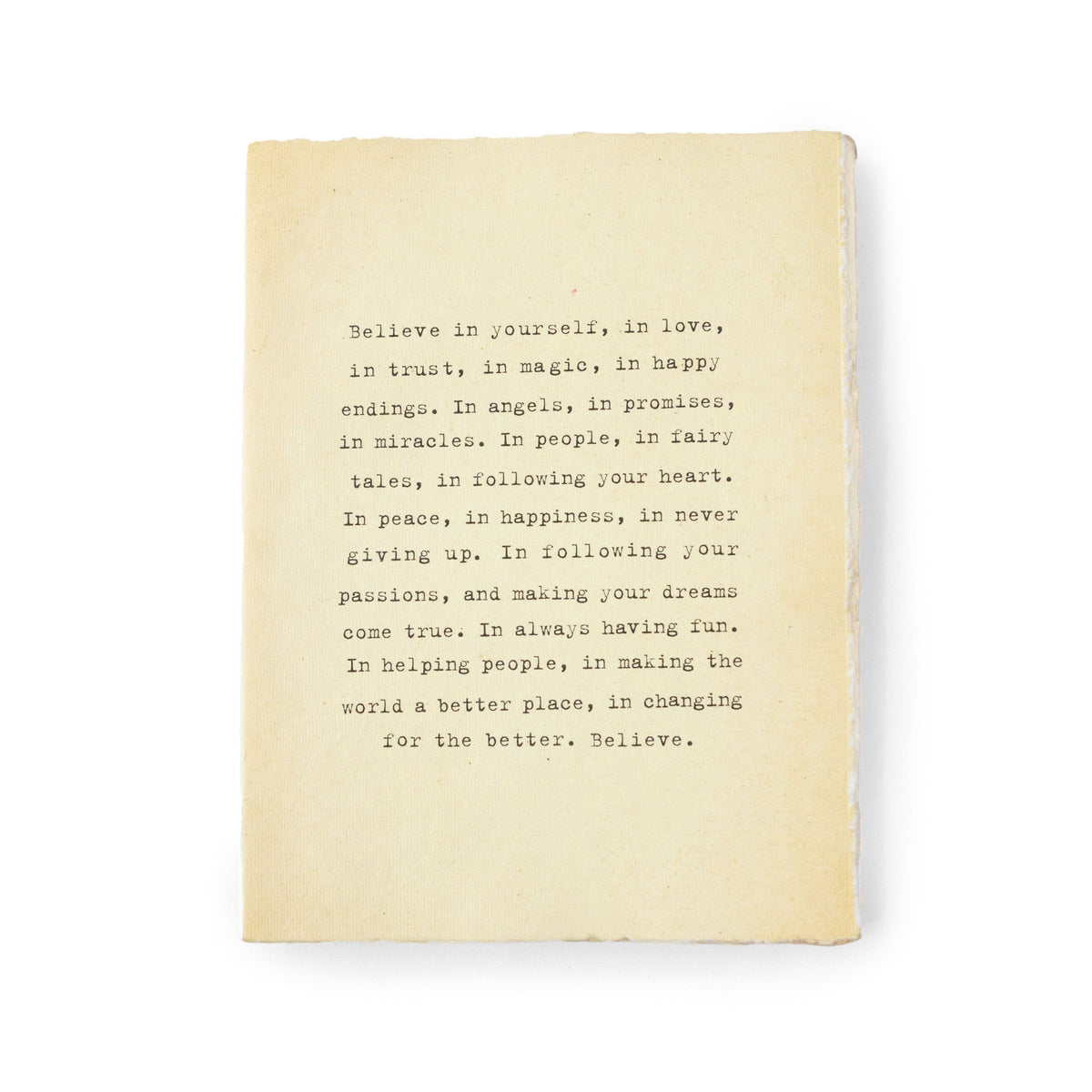 Sugarboo Believe In Yourself Large Deckled Edge Notebook - Cream