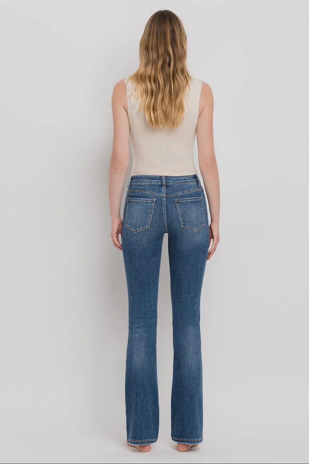 Mid Rise Comfort Stretch Bootcut Jean in Medium Denim
