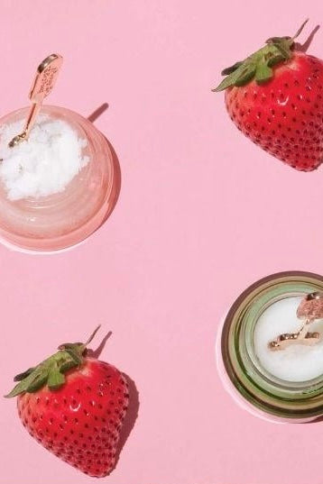 Poppy & Pout Strawberry Shortcake Premium Organic Lip Care Trio (Balm, Mask, & Scrub)