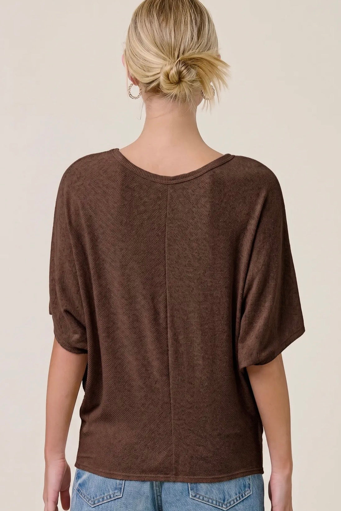 Charlotte Avery Brown Centerline Dolman Top