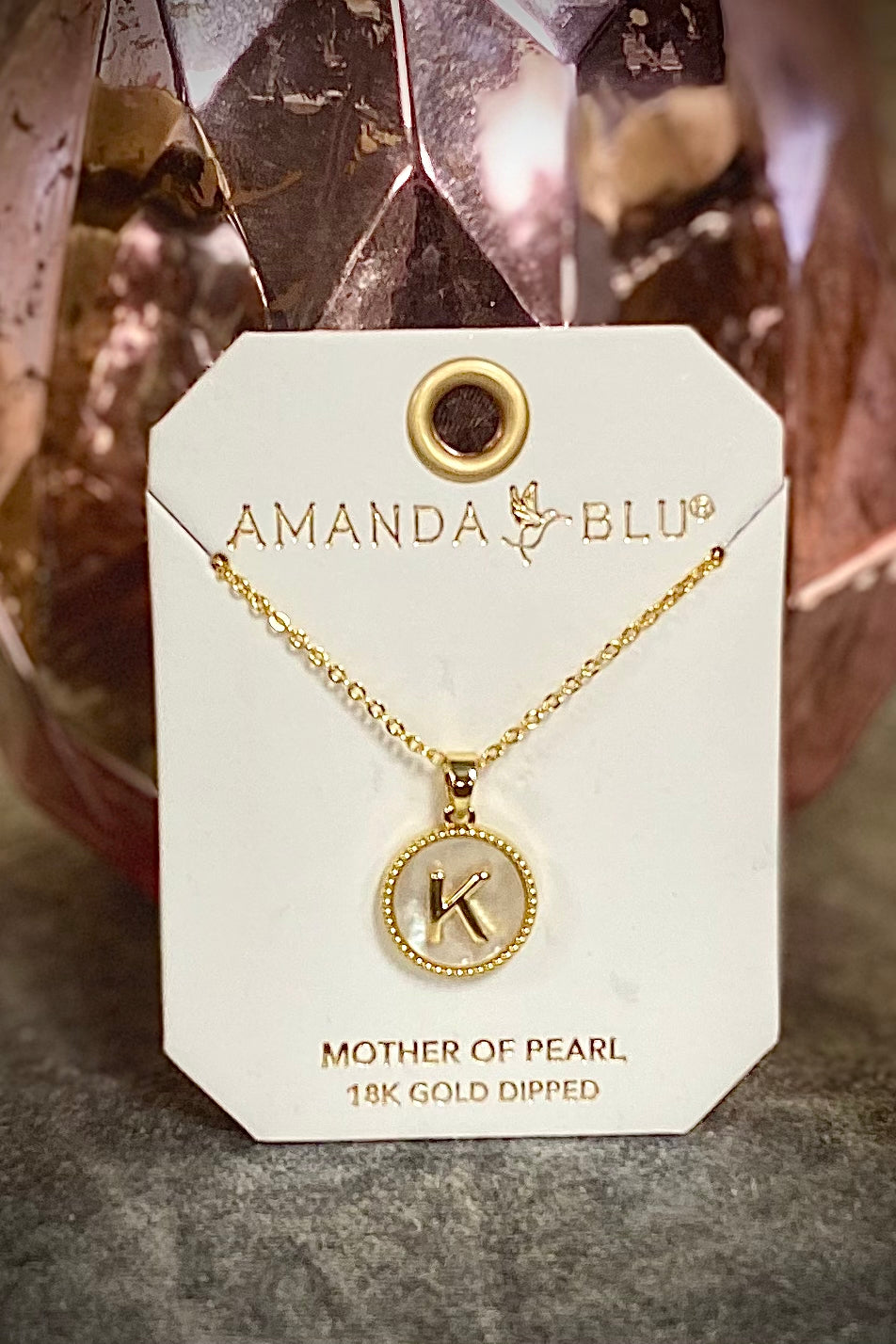 Amanda Blu Mother of Pearl Initial Necklace in Gold