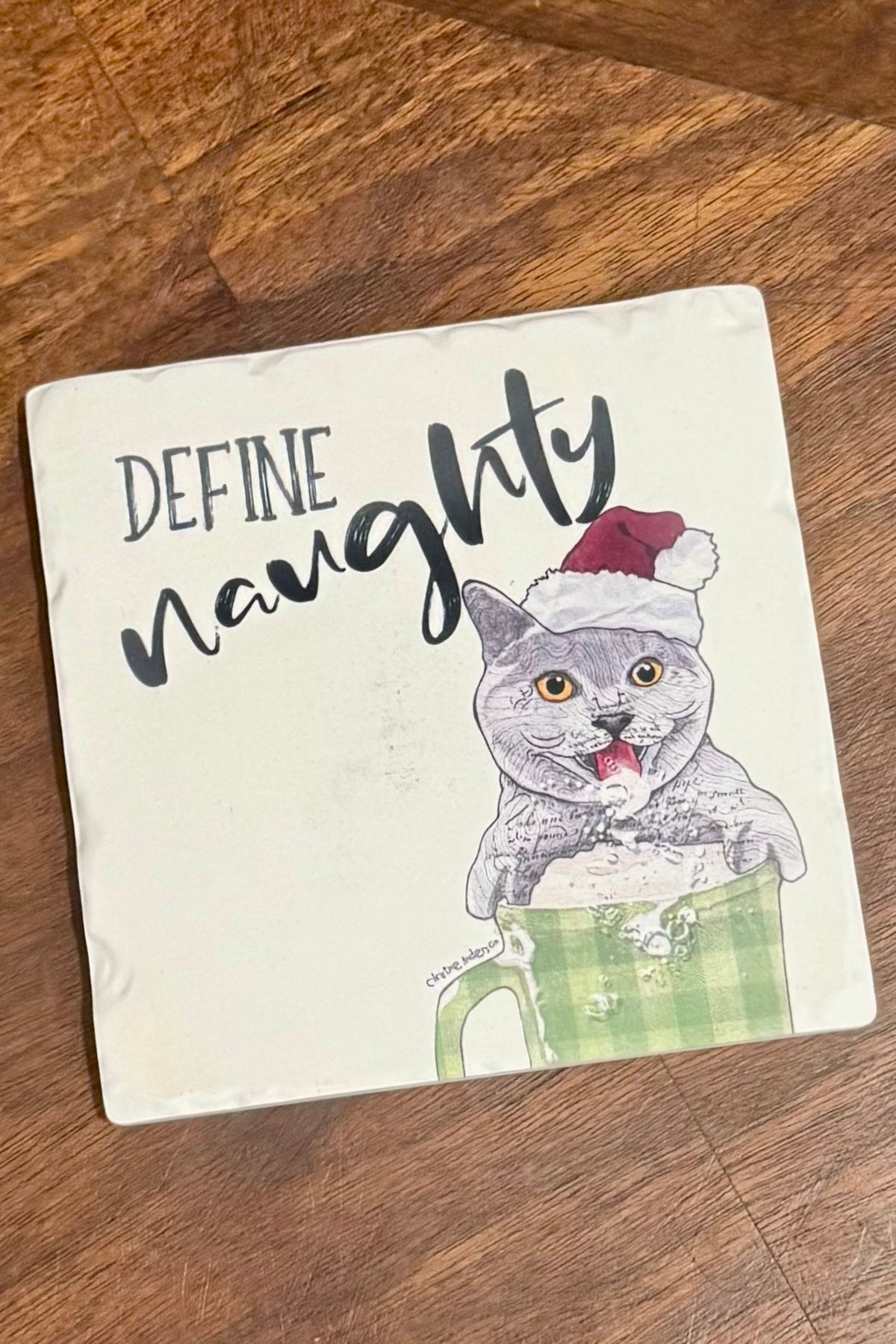 Define Naughty Limestone Drink Coaster by Tipsy Coasters