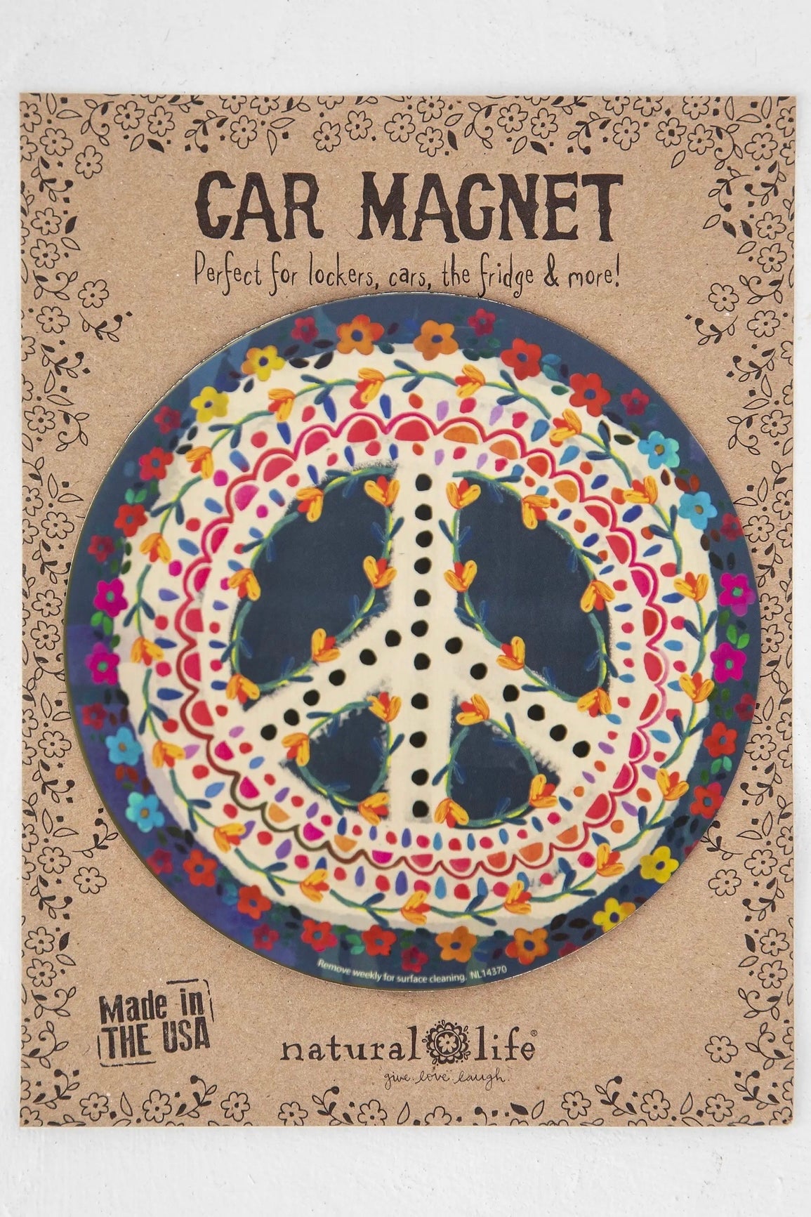 Natural Life Car Magnet- Peace Sign