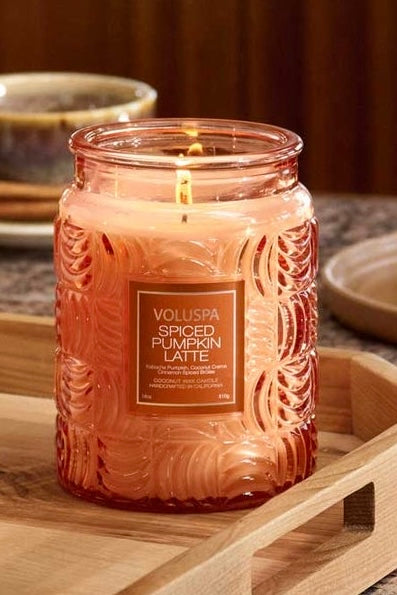Voluspa Spiced Pumpkin Latte 18 oz Large Jar Candle