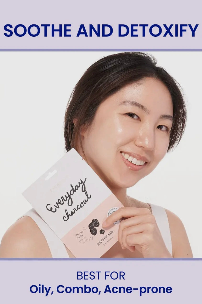 FaceTory Everyday Charcoal Detoxifying Sheet Mask- Korean Beauty