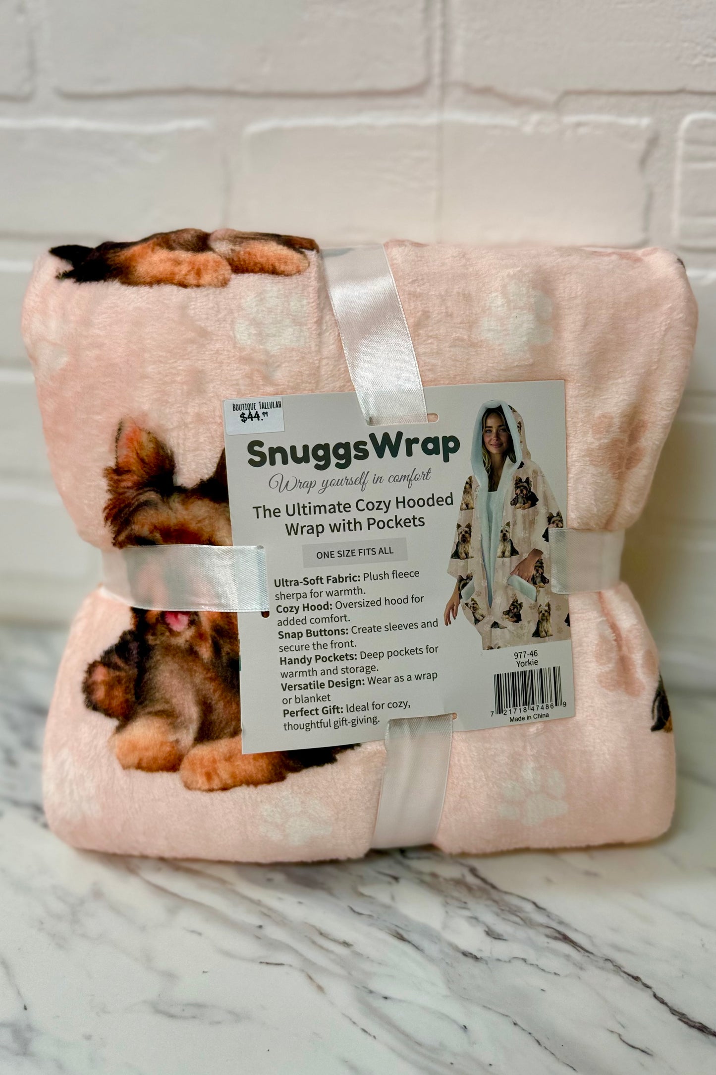 Snuggs Cozy Hooded Wrap with Pockets- Choose from 29 Favorite Pet Breeds