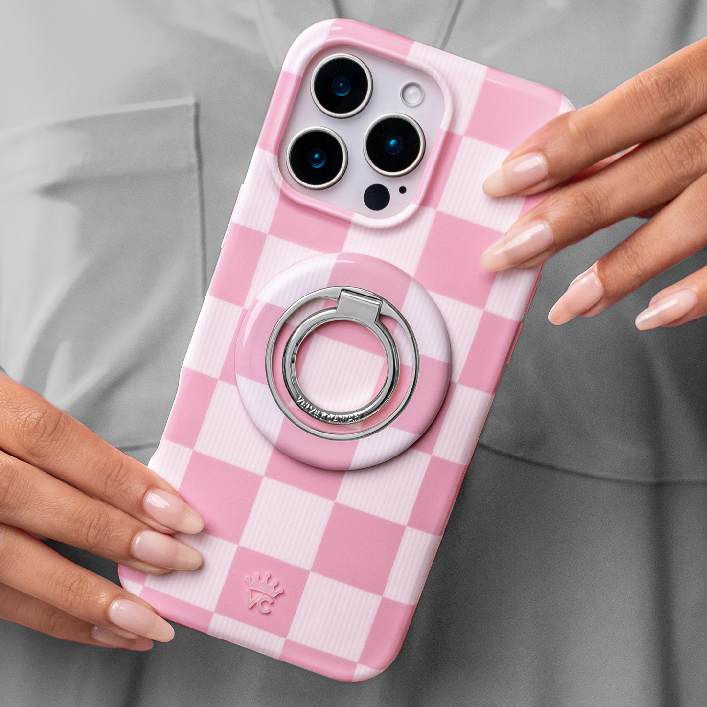 Pink Vibe Checkered MagSafe Grip Ring
