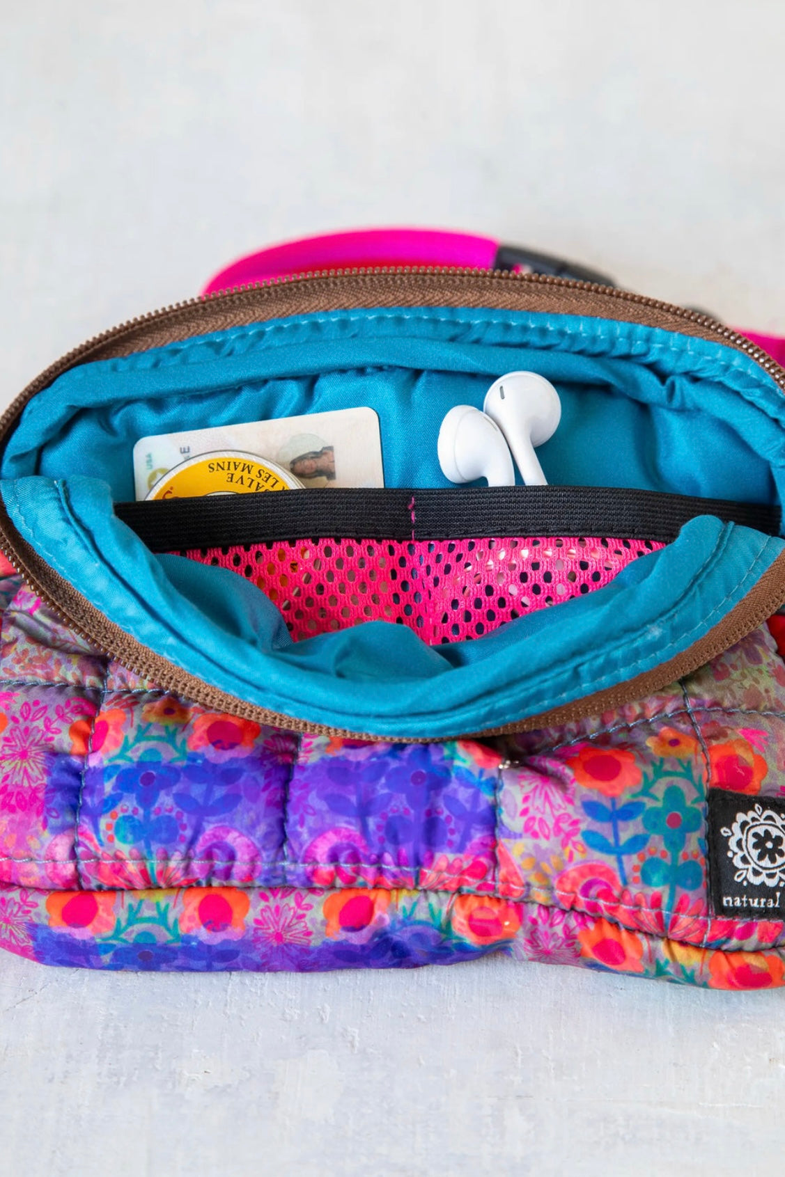 Natural Life Everyday Puffy Fanny Pack- Purple and Pink