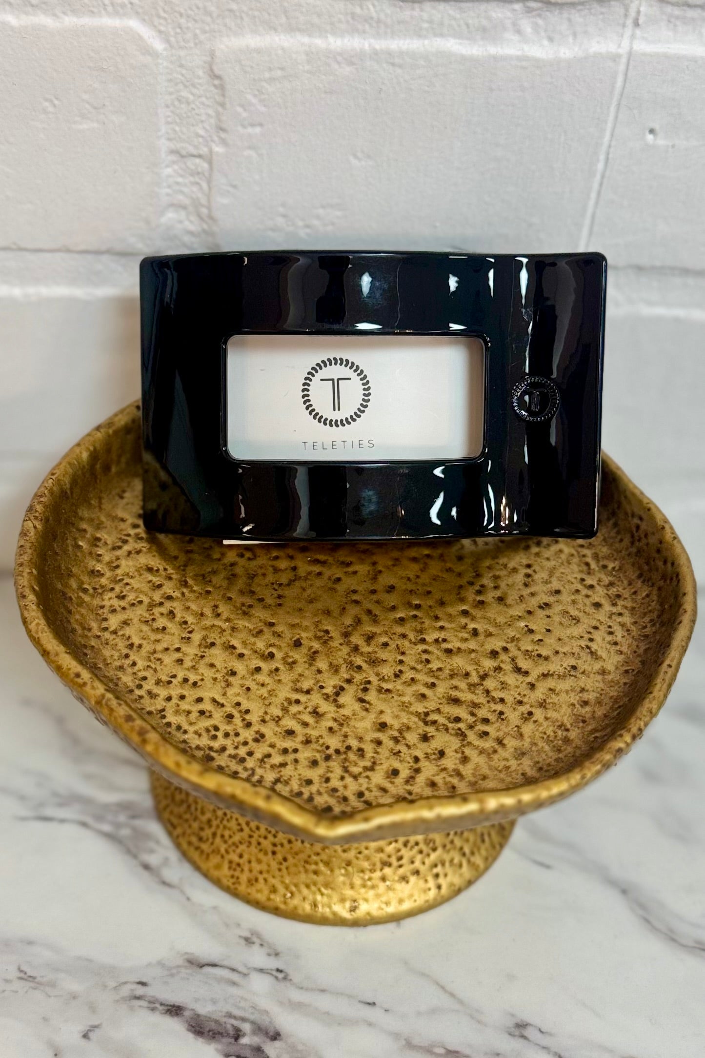 Teleties Black Rectangle Flat Hair Clip (Choose your size)
