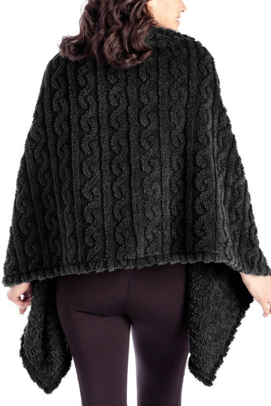 SALE $25 Hello Mello Coziest Blanket Wrap in Black- reg. $34.99