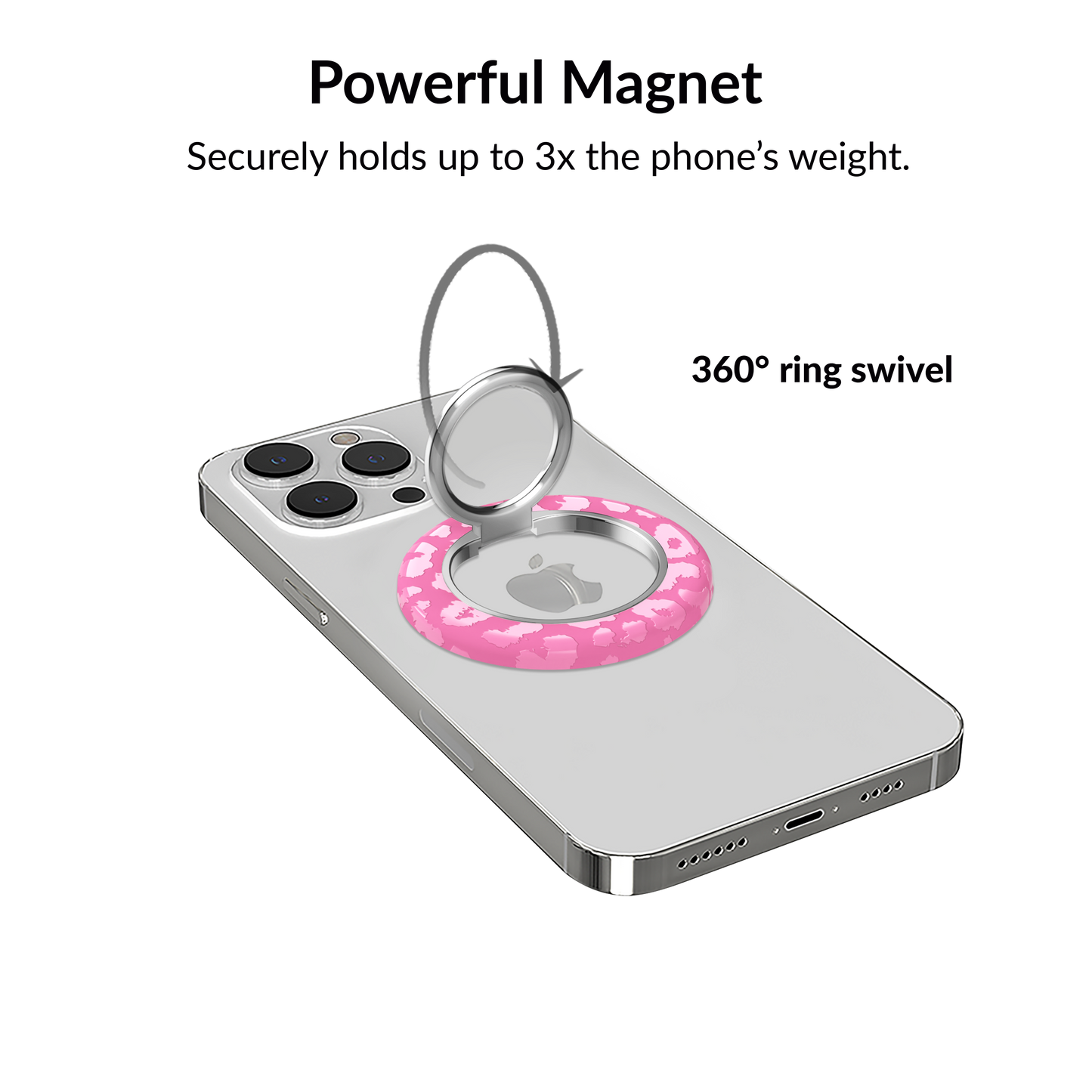 Hot Pink Leopard MagSafe Grip Ring
