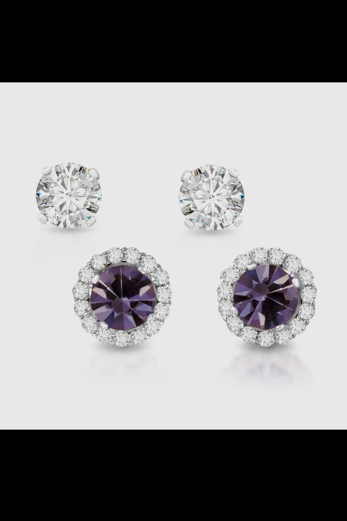 Birthstone Earrings with CZ Halo Jacket (Choose your Birth Month)