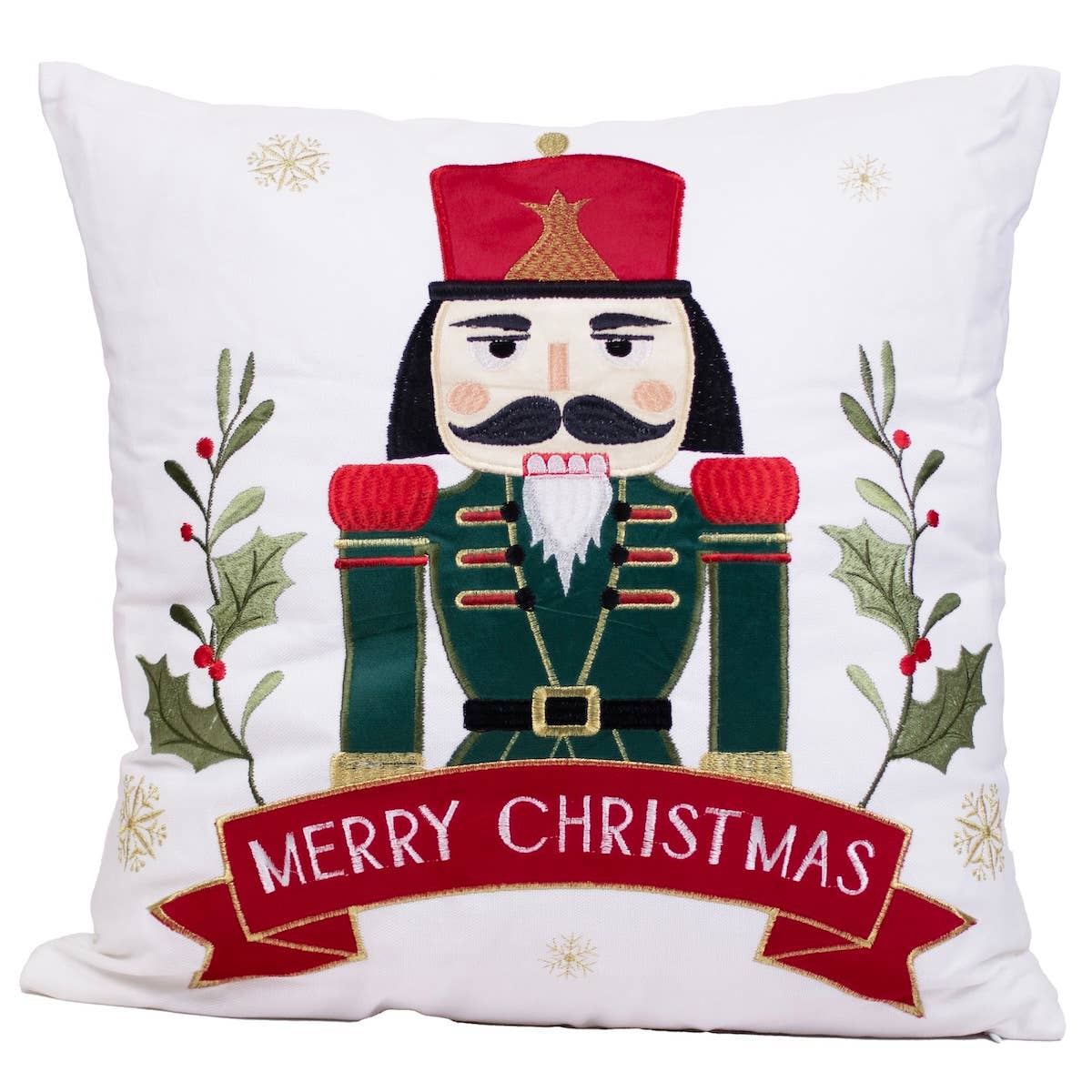 Merry Christmas Nutcracker Pillow