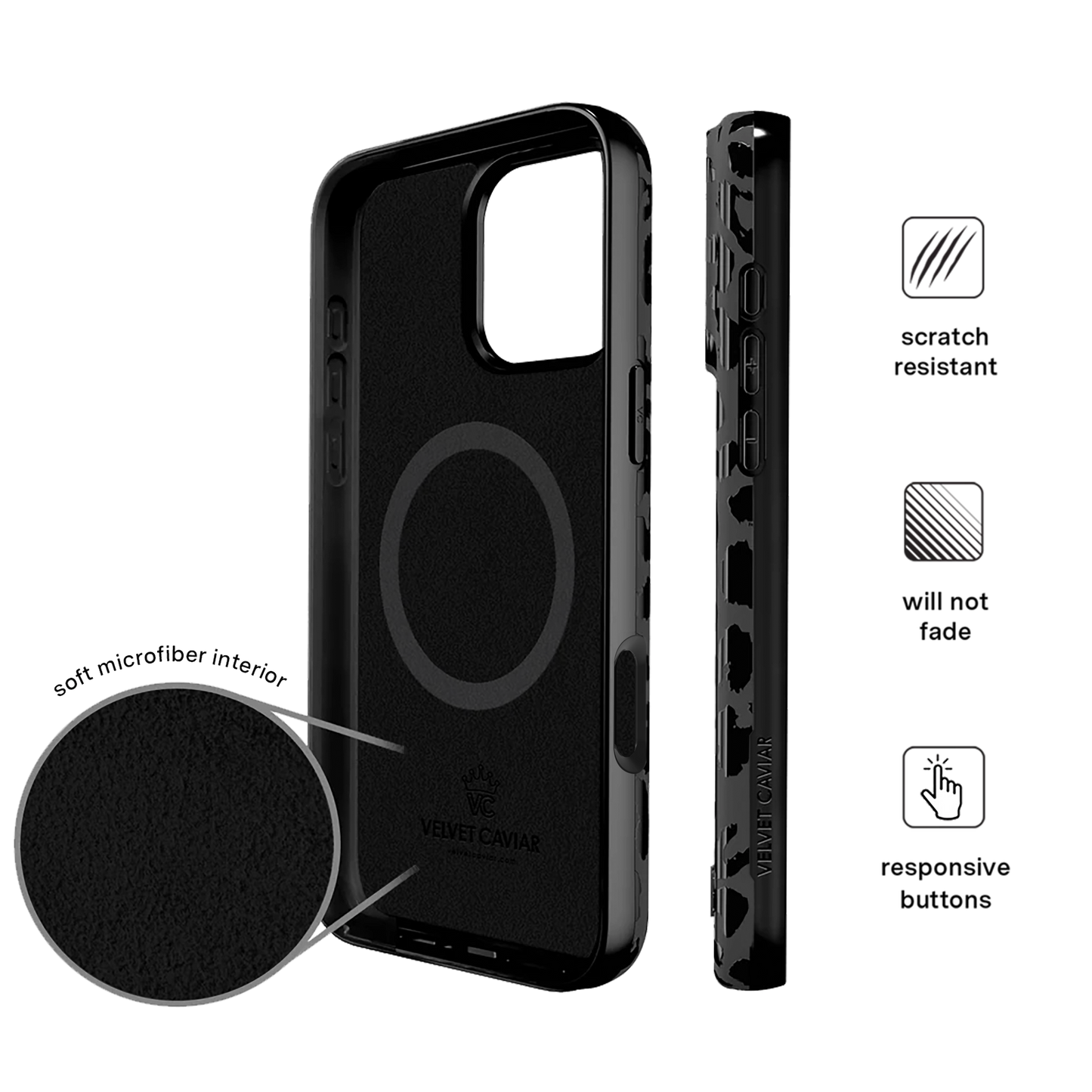 Black Leopard MagSafe iPhone 16 Pro Max Case
