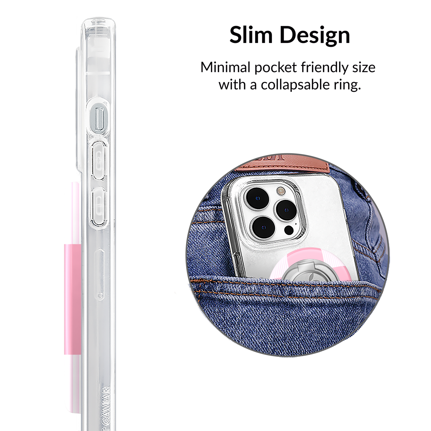 Pink Vibe Checkered MagSafe Grip Ring
