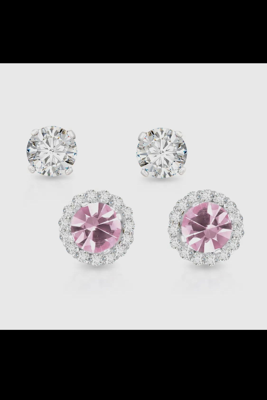 Birthstone Earrings with CZ Halo Jacket (Choose your Birth Month)