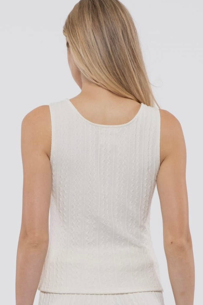 Ivory Cable Knit Sleeveless Top