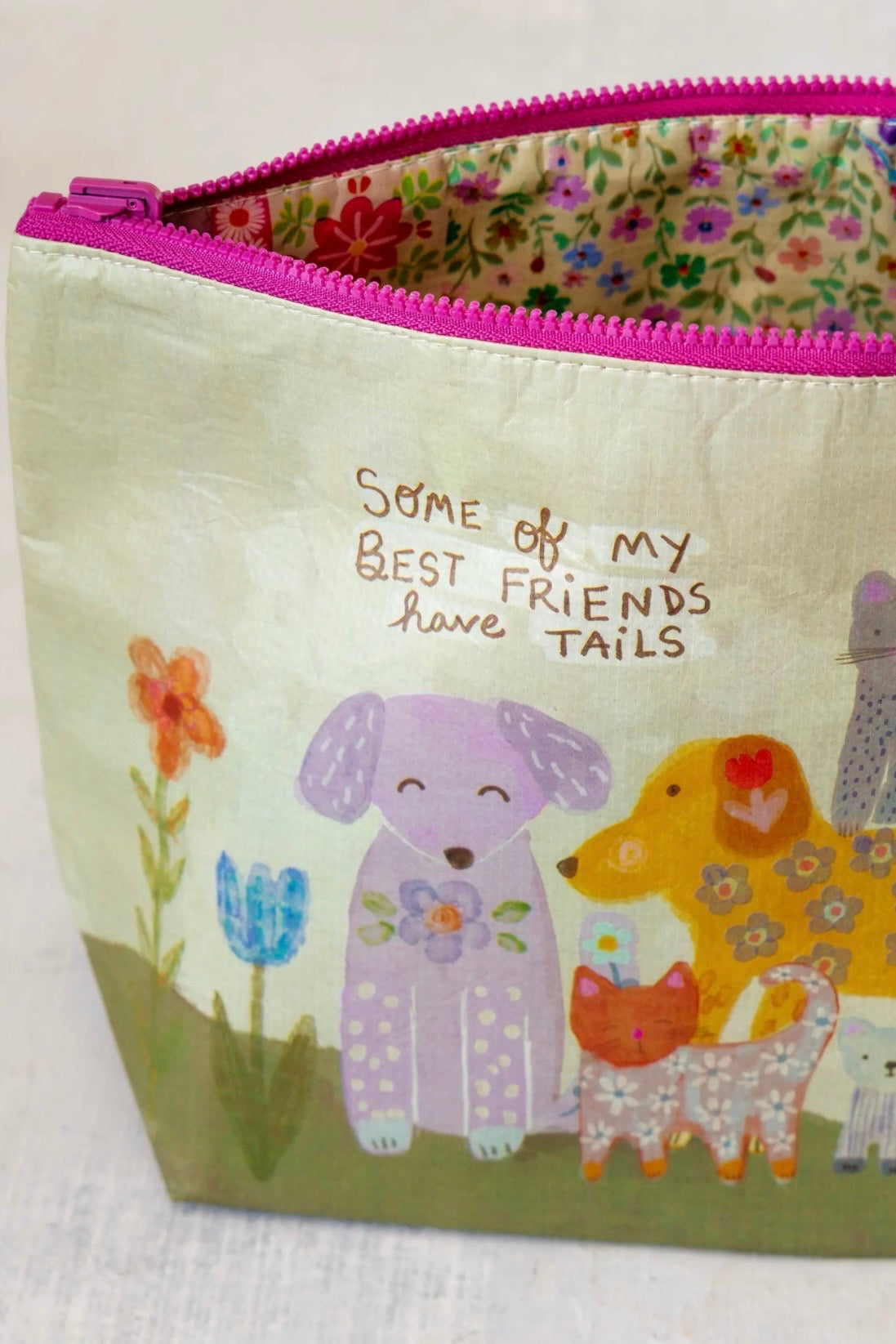 Natural Life Reversible Recycled Zippered Pouch- Some of my Best Friends