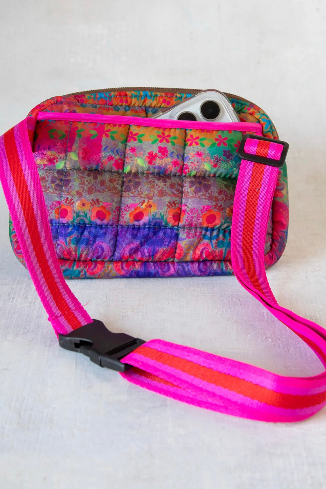 Natural Life Everyday Puffy Fanny Pack- Purple and Pink