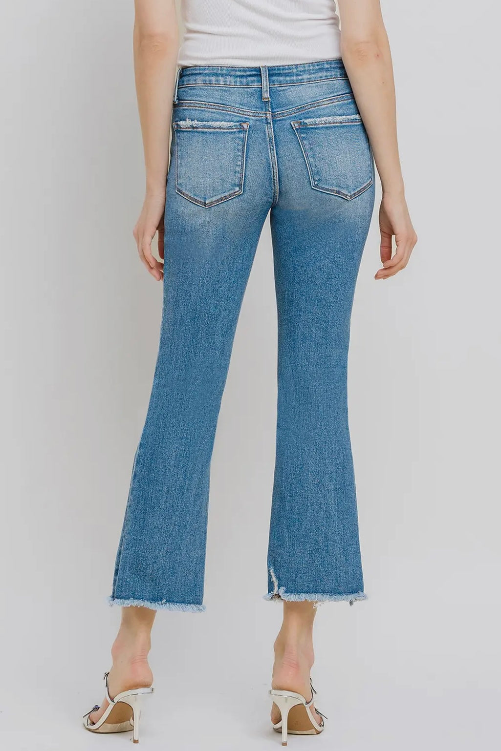 Plus Size Tummy Control Mid Rise Comfort Stretch 27" Bootcut Jean in Medium Denim