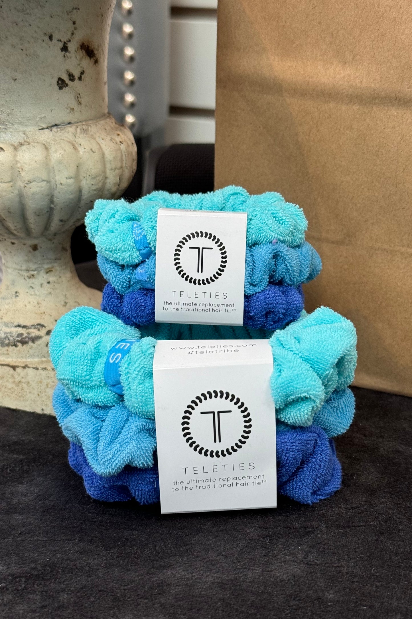 Teleties Terry Cloth Hair Ties Bora Bora Blues