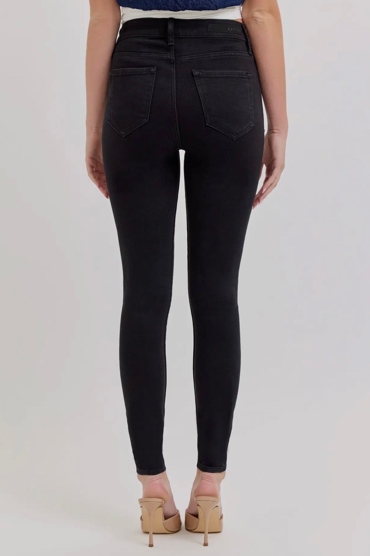 Cello High Rise Black Denim Ankle Skinny Jean