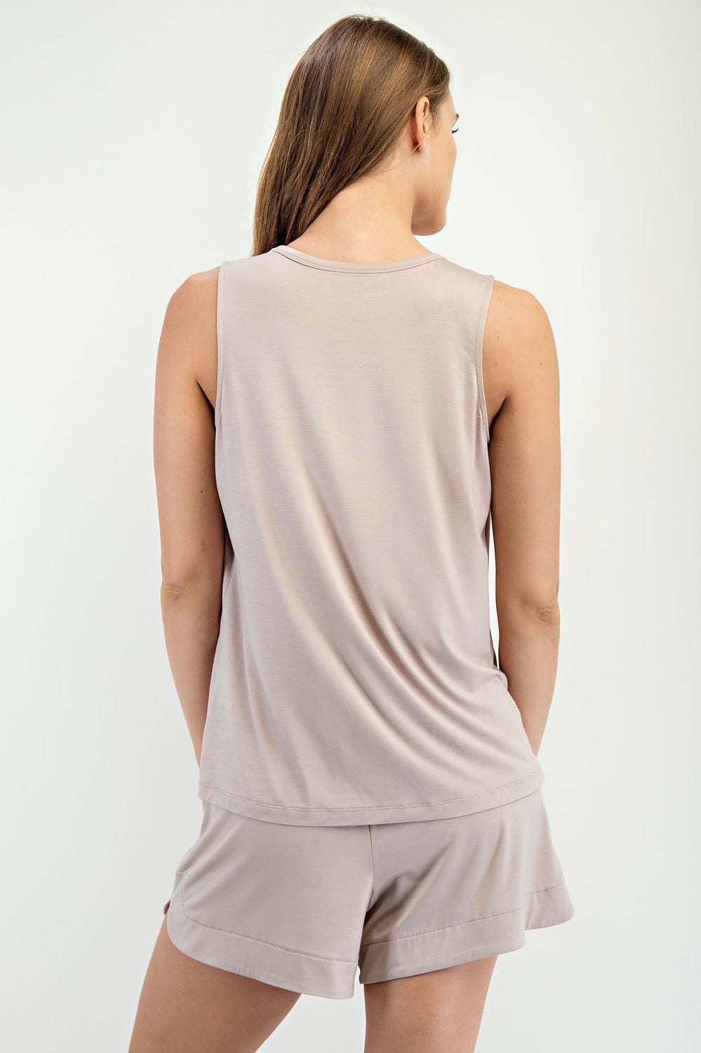 Latte Viscose Modal Sleeveless Tank
