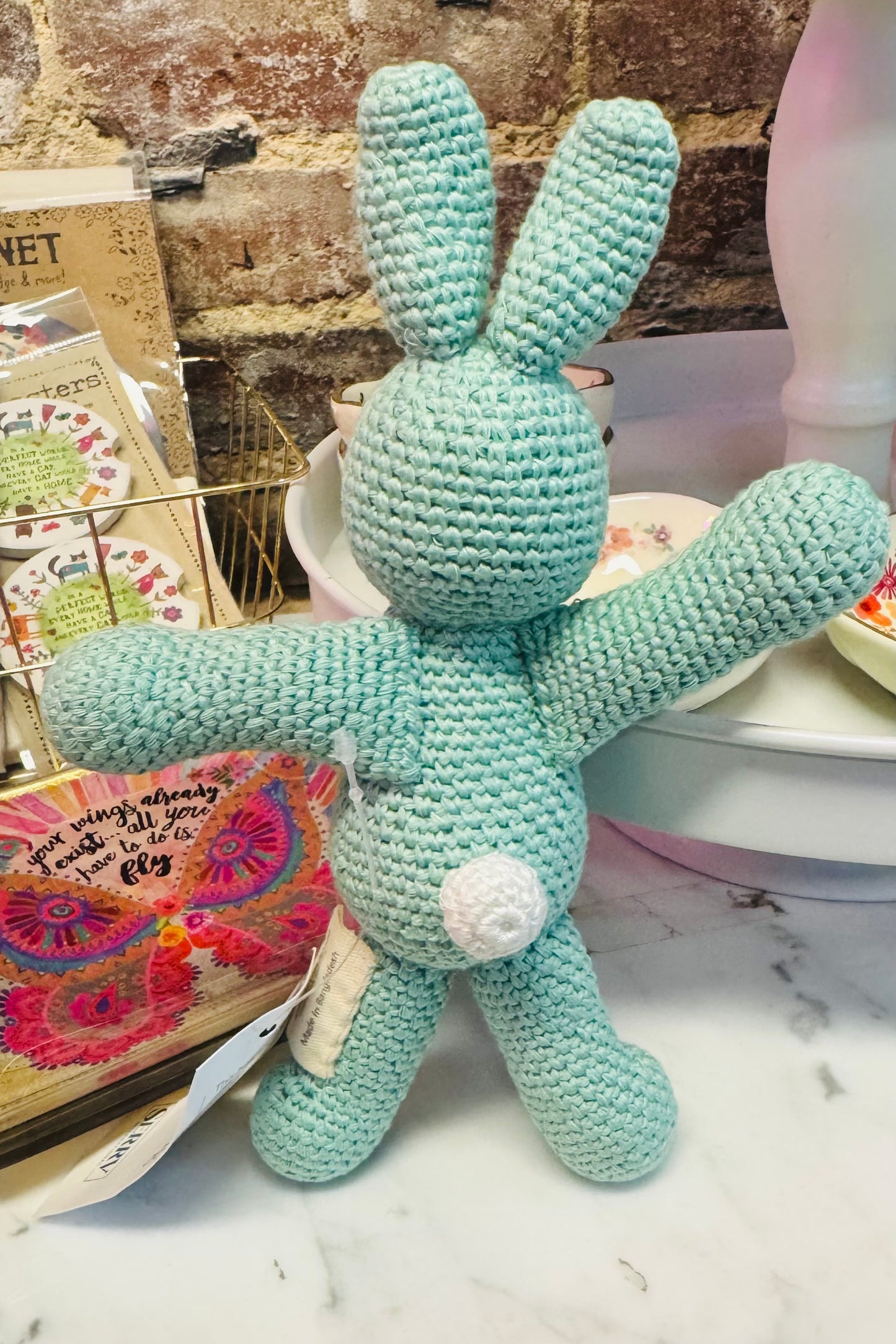 Hand Crocheted Sky Blue Love Bunny