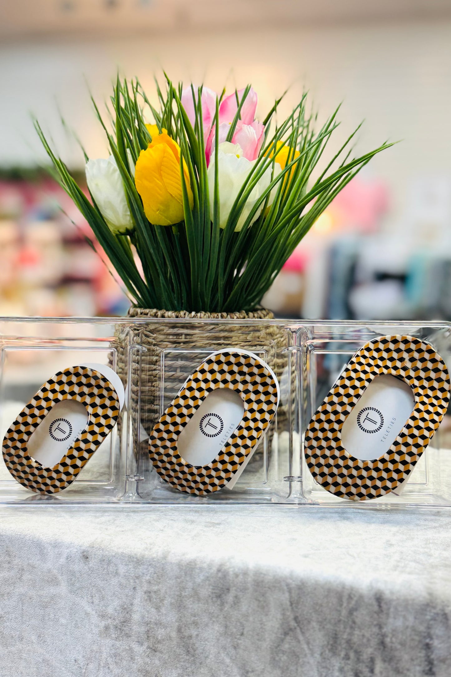 Teleties Flat Round Gone Glamping Hair Clip (Choose your size.)