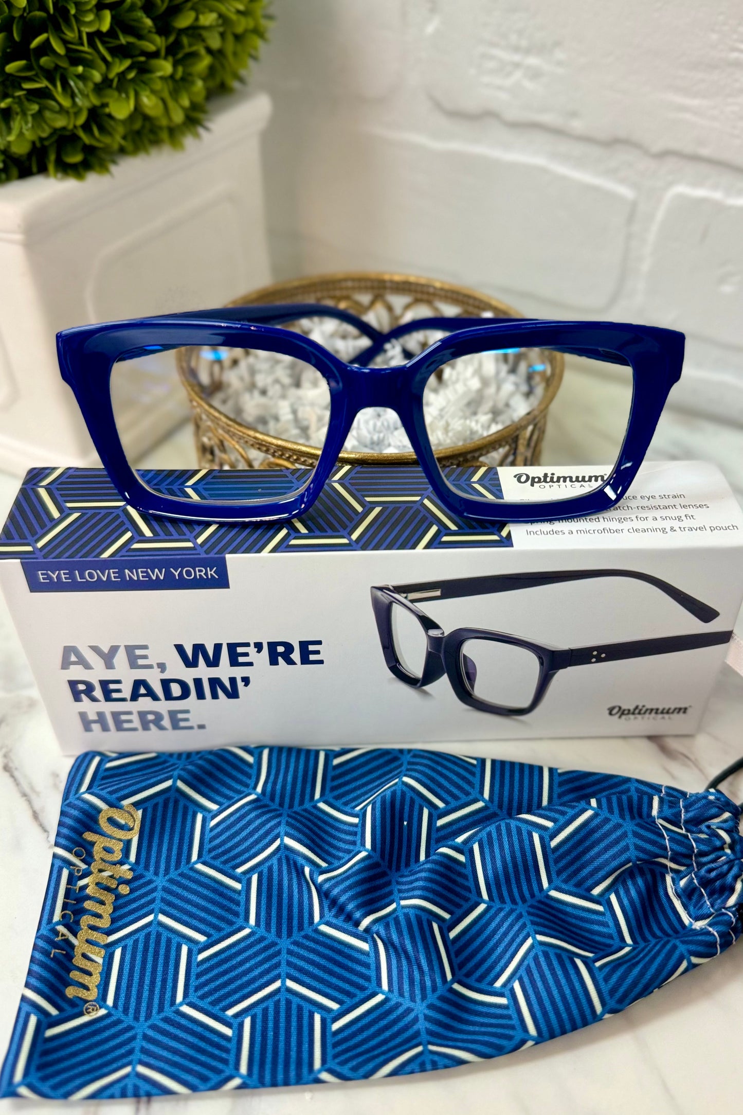 Eye Love New York Readers in dark blue frame