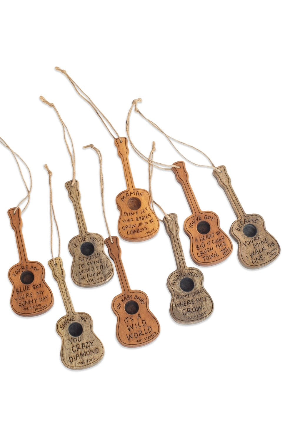 Sugarboo Wooden Guitar Ornament with Quote