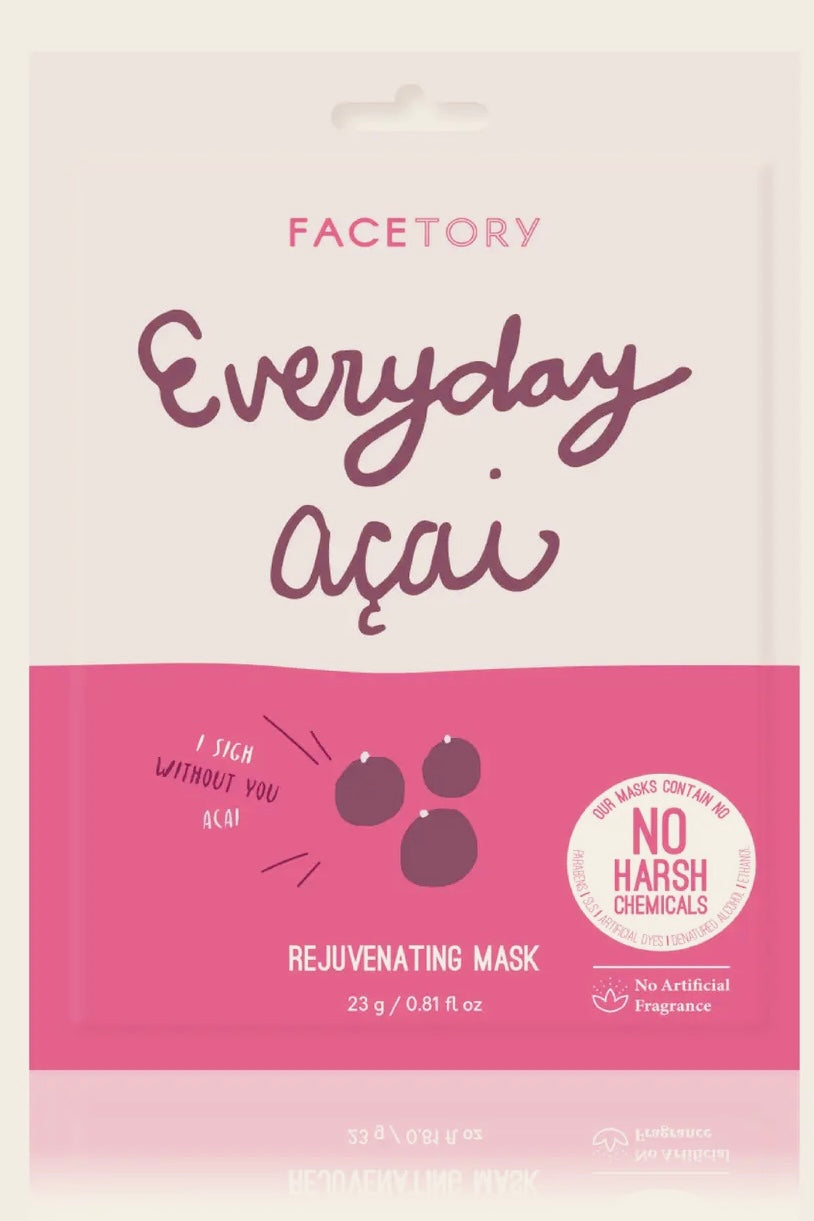 FaceTory Everyday Acai Rejuvenating Sheet Mask- Korean Beauty