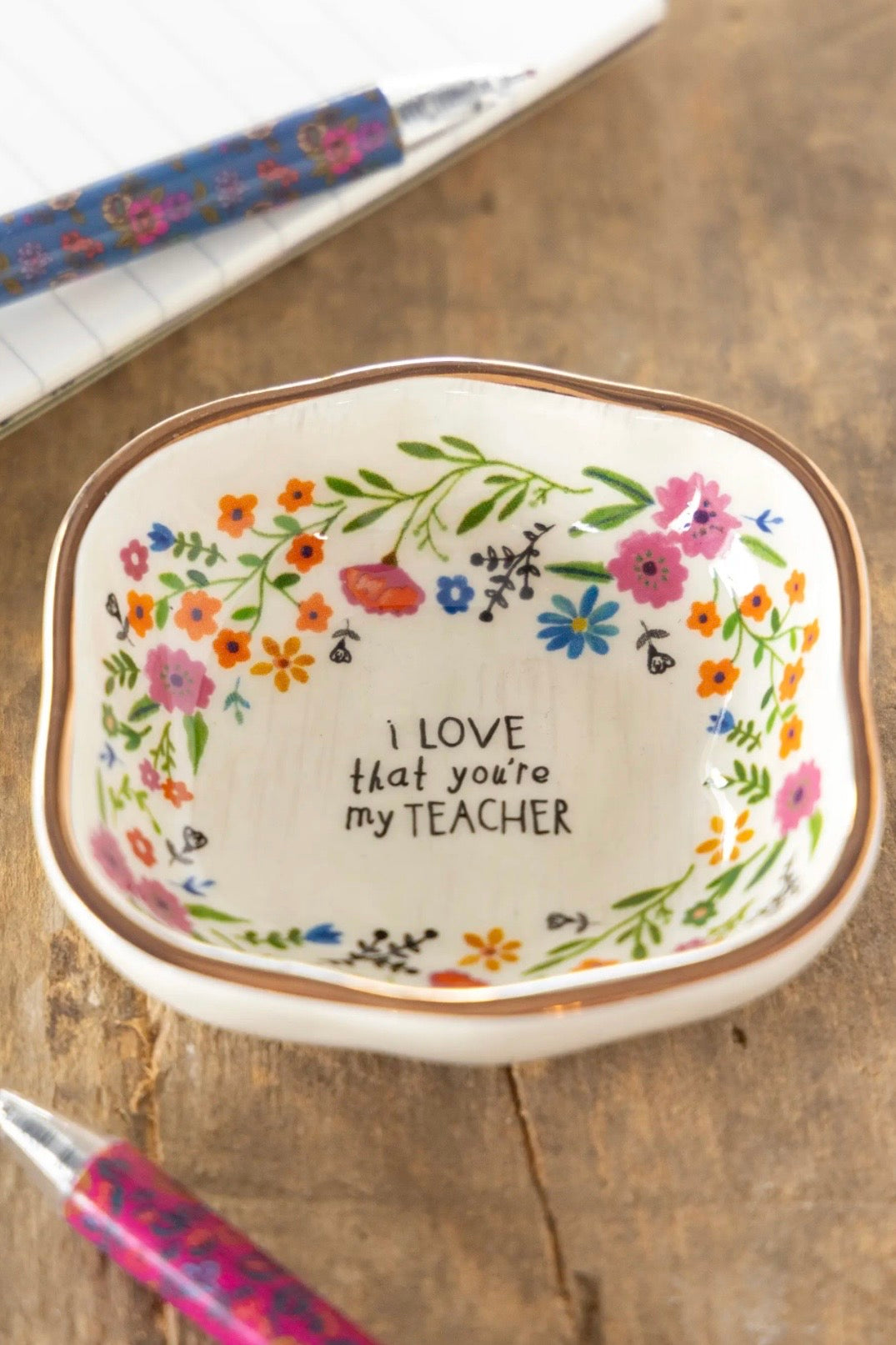 Natural Life Antiqued Trinket Bowl - Teacher