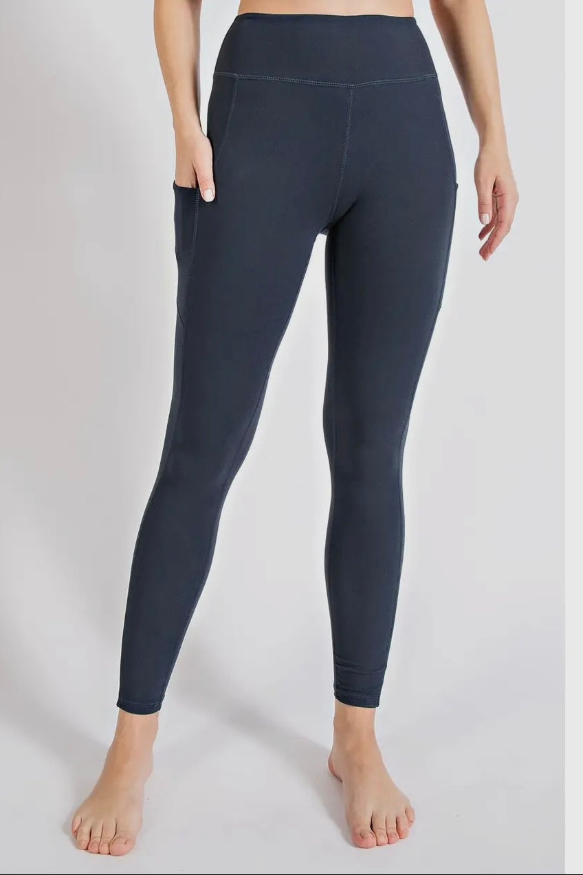 Navy Butter Soft Full Length Leggings with Pockets
