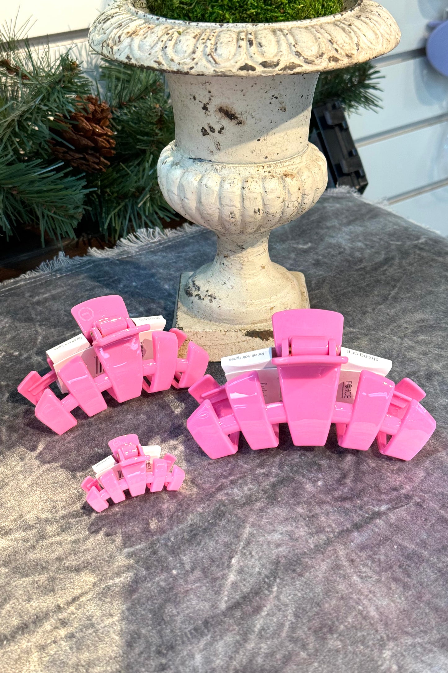 Teleties Classic Peonies Please Pink Claw Hair Clip