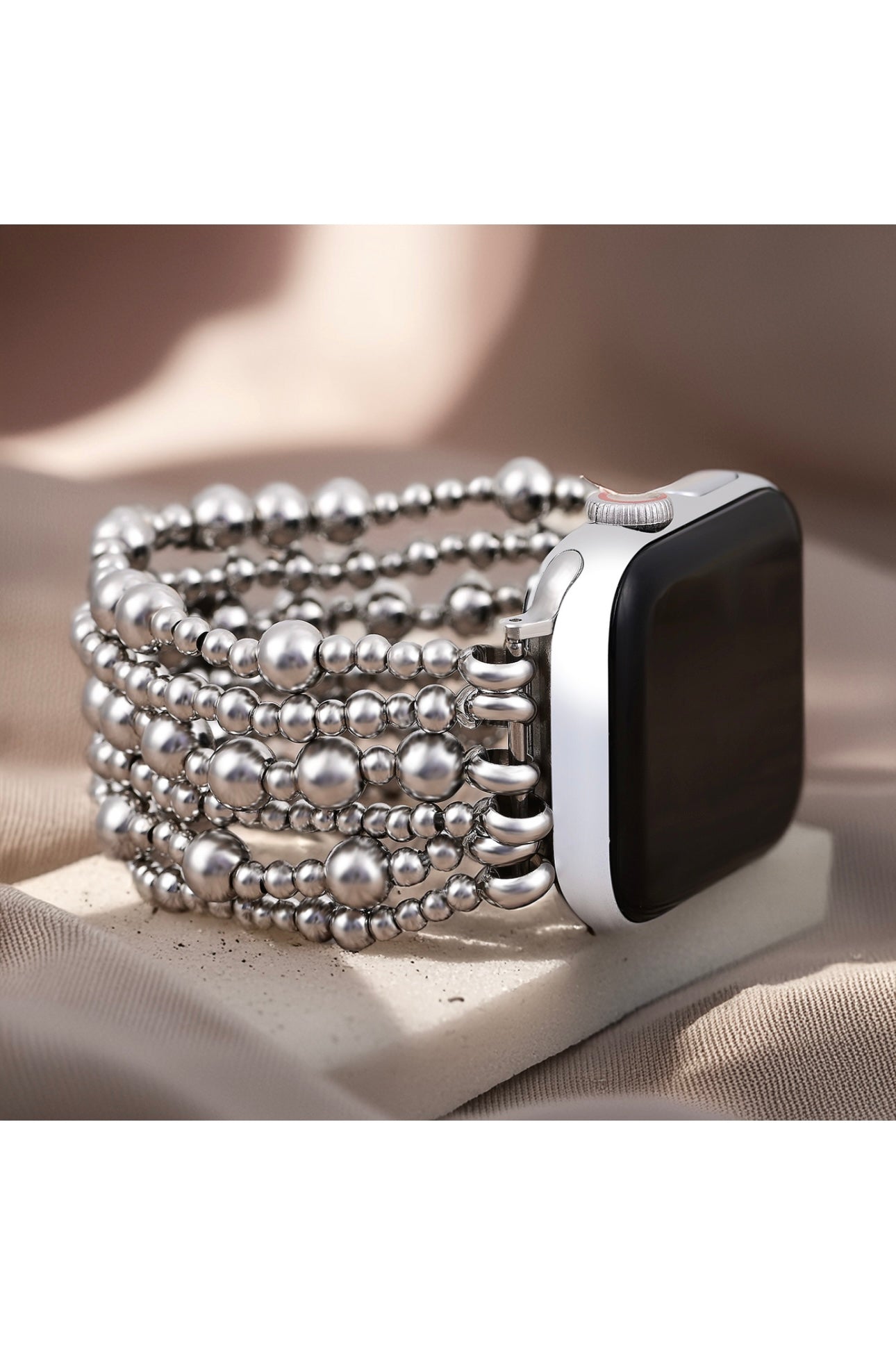 Cape Diablo Platinum Demure Stack Bracelet Watch Strap for Apple Watch- Shine Bright Collection