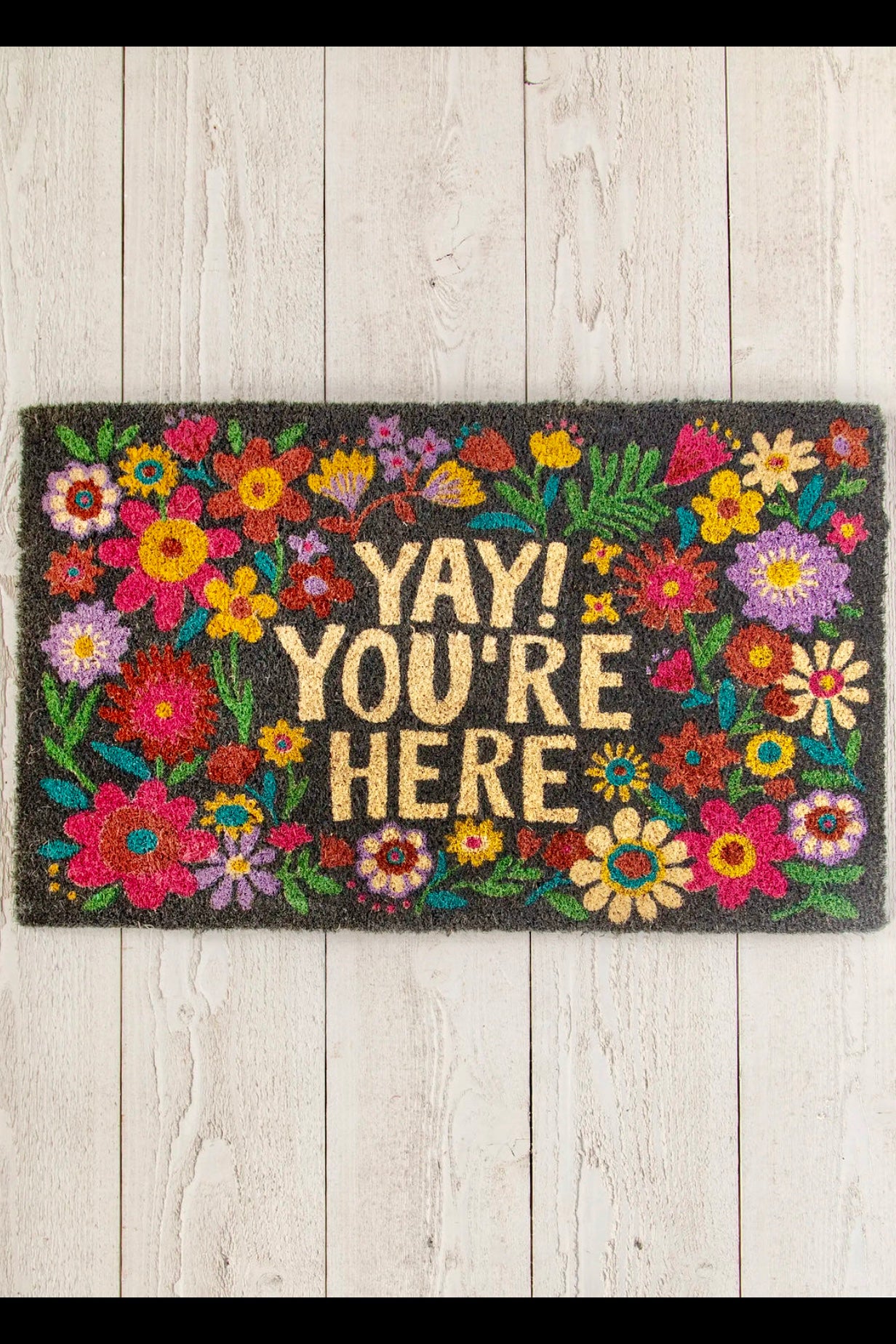 Natural Life Bungalow Doormat- Yay You're Here