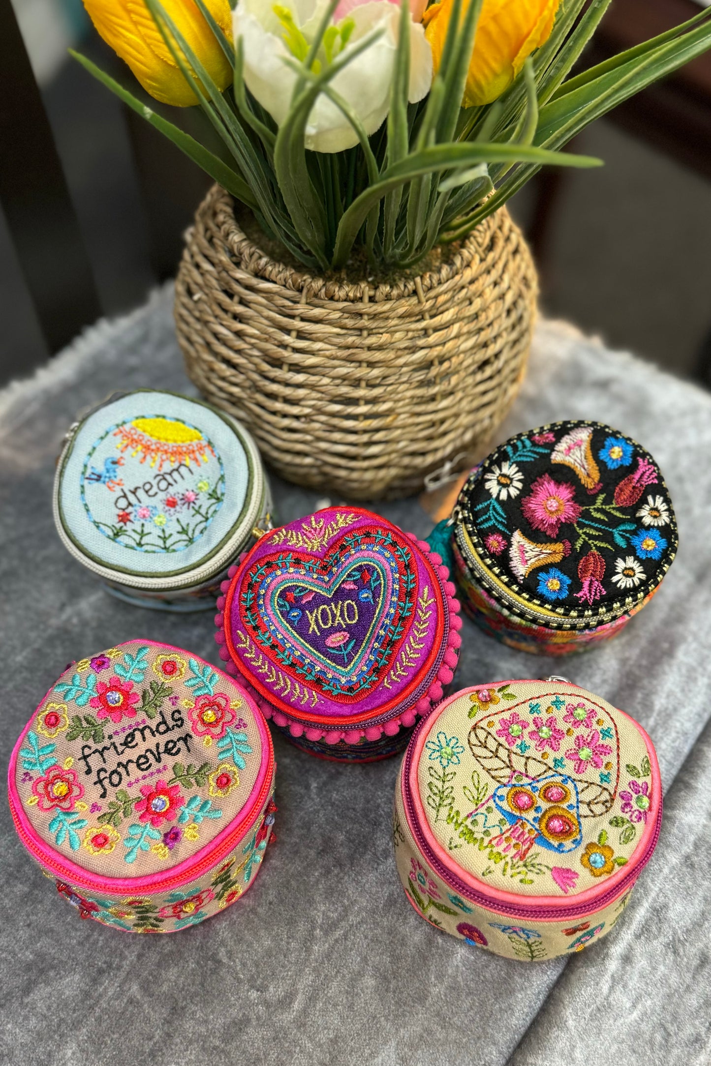 Natural Life Embroidered Jewelry Case- Your choice of 5 designs
