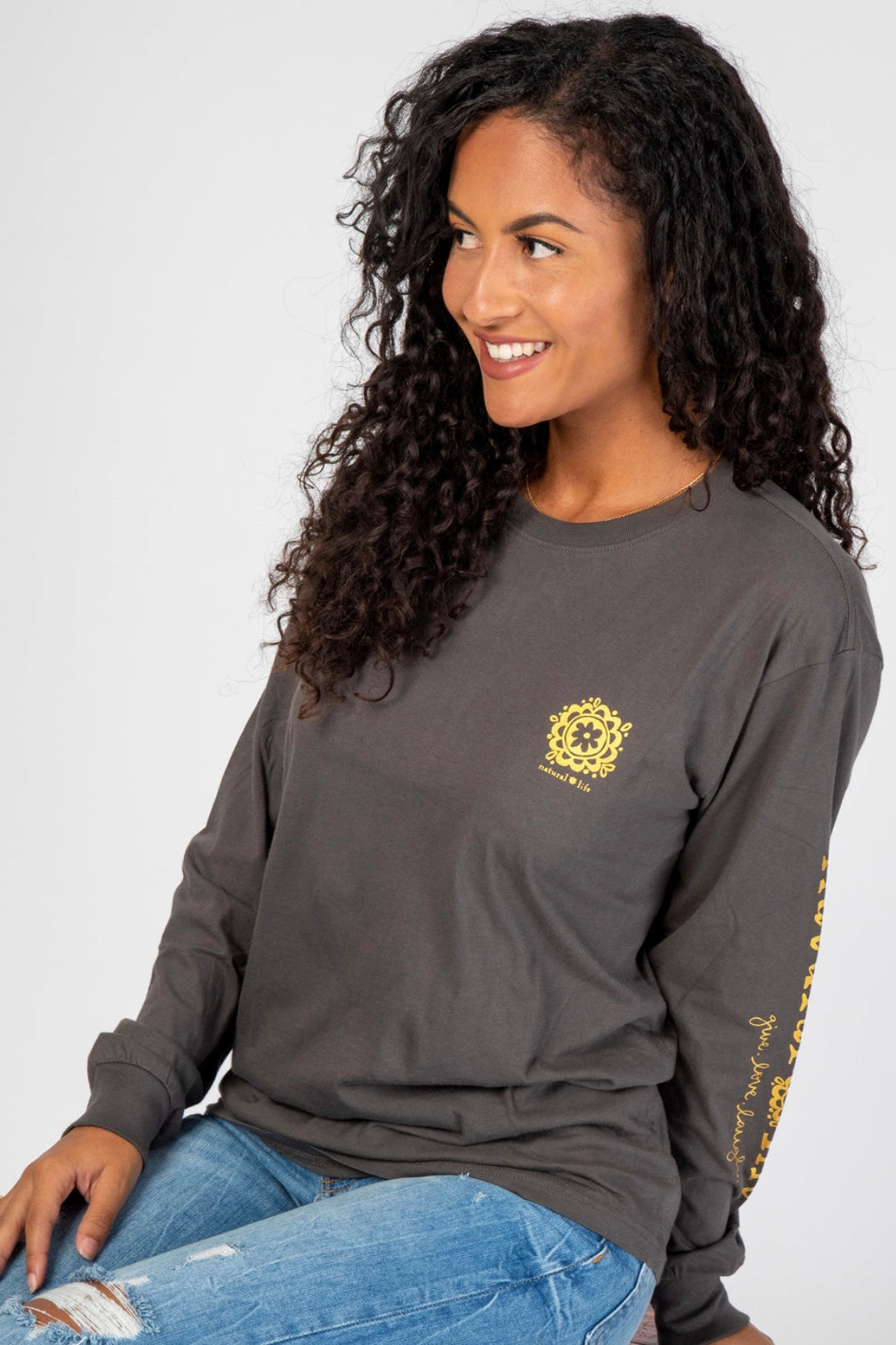 Natural Life Long Sleeve Comfy Tee Shirt- Your Wings Exist