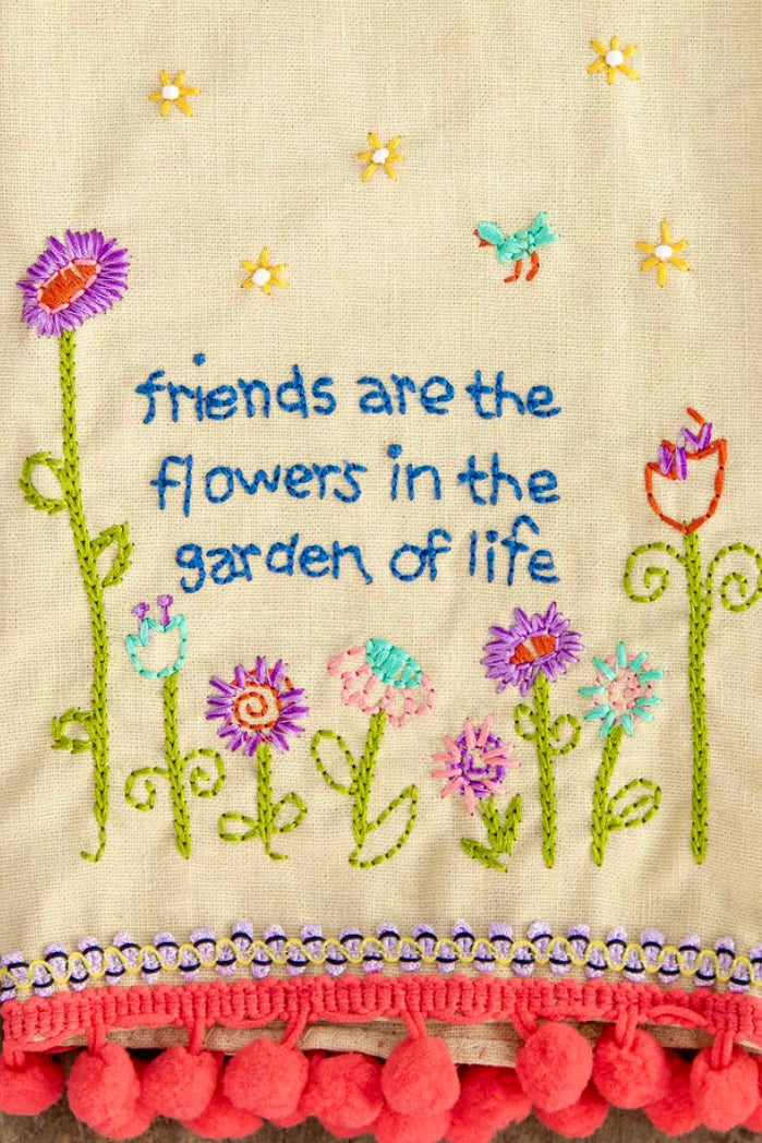 Natural Life Linen Hand Towel- Friends