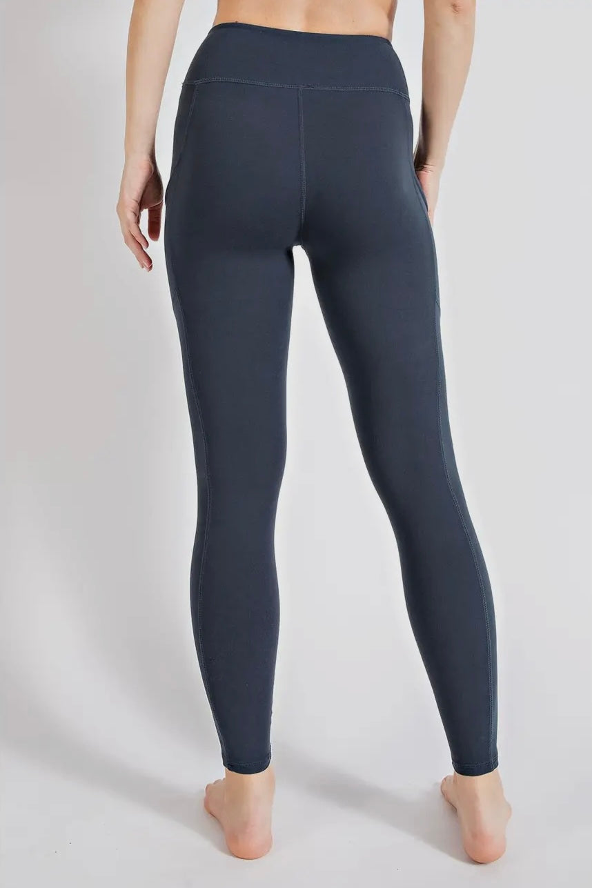 Navy Butter Soft Full Length Leggings with Pockets